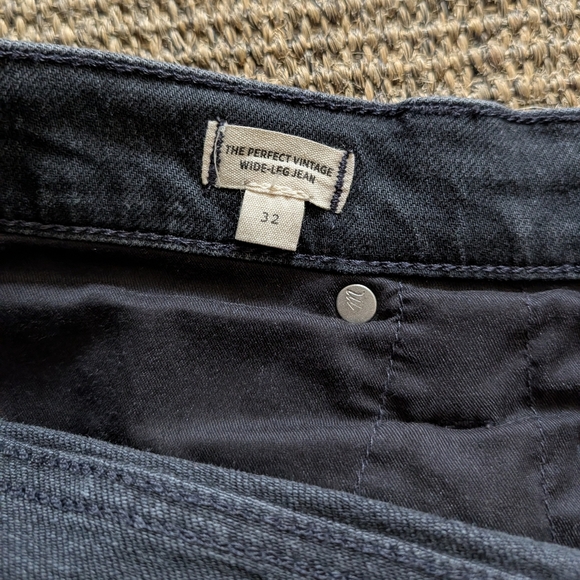 Madewell The Perfect Vintage Wide Leg Jean Women's 32 Black Jeans Denim Cotton - Picture 8 of 9